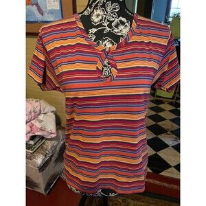 Nuggets Size Medium Women’s Pullover Striped Blouse 34" Bust 22" L